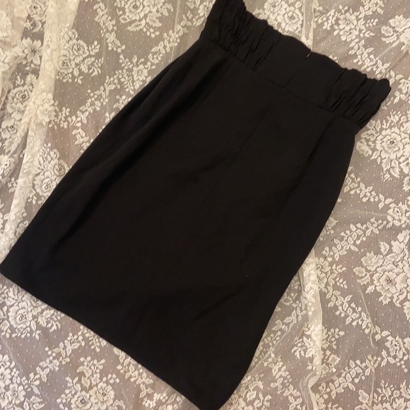 ESCADA HIGH WAISTED SKIRT Black wool pencil skirt SZ 38 draped VINTAGE cocktail - Picture 10 of 11